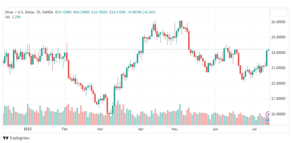 تحليل الفضة-XAGUSD-SILVER-13-7-2023