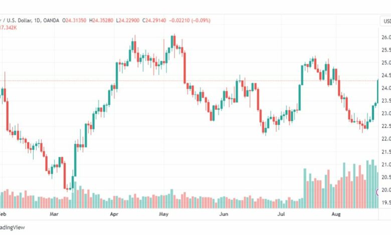 تحليل الفضة-XAGUSD-SILVER-24-8-2023