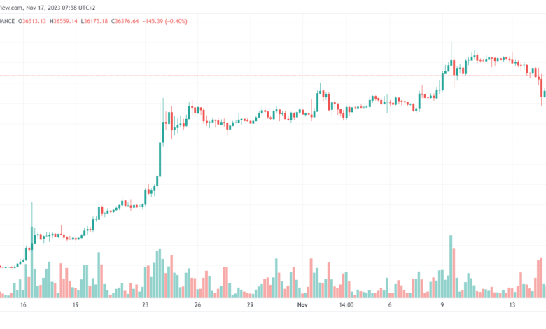 تحليل البتكوين دولار BTCUSD - 17/11/2023