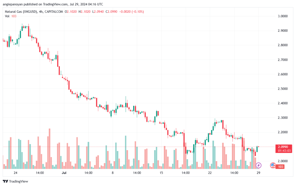 تحليل الغاز الطبيعي 29-7-2024 NATURAL GAS