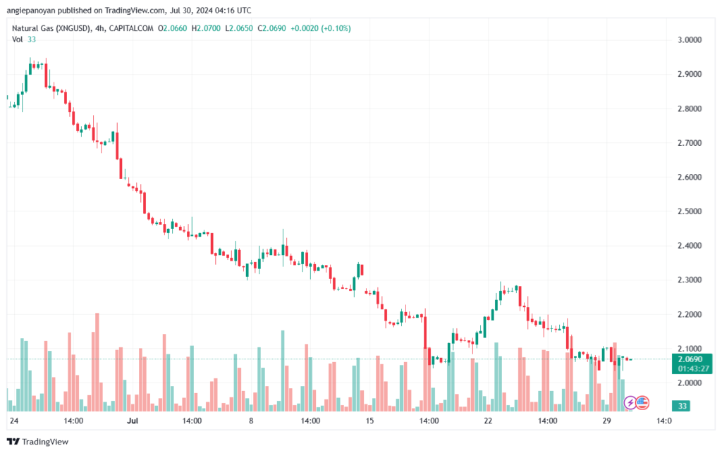 تحليل الغاز الطبيعي 30-7-2024 NATURAL GAS