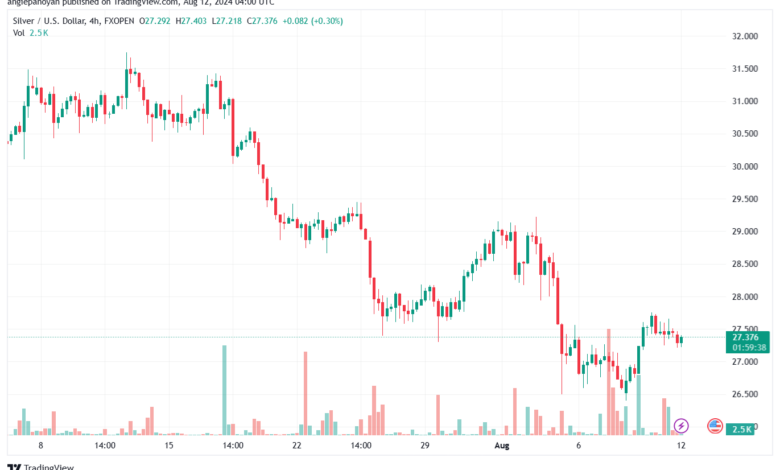 تحليل الفضة 12-8-2024 SILVER XAGUSD