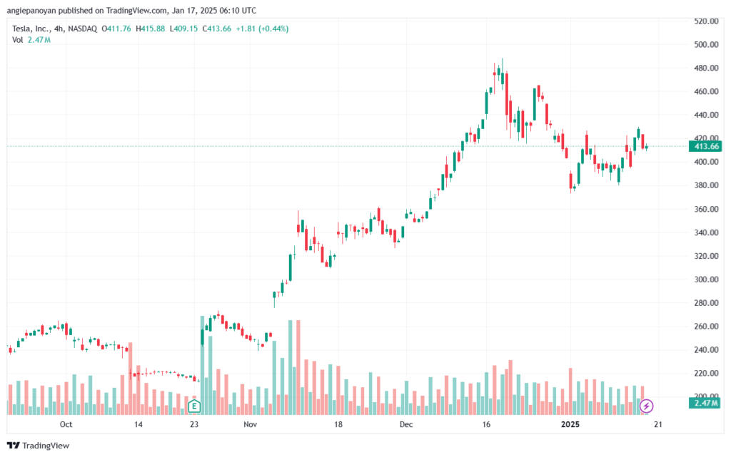 تحليل سهم تسلا الفني TSLA-17-1-2025