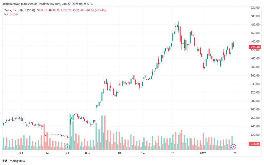 تحليل سهم تسلا الفني TSLA-20-1-2025