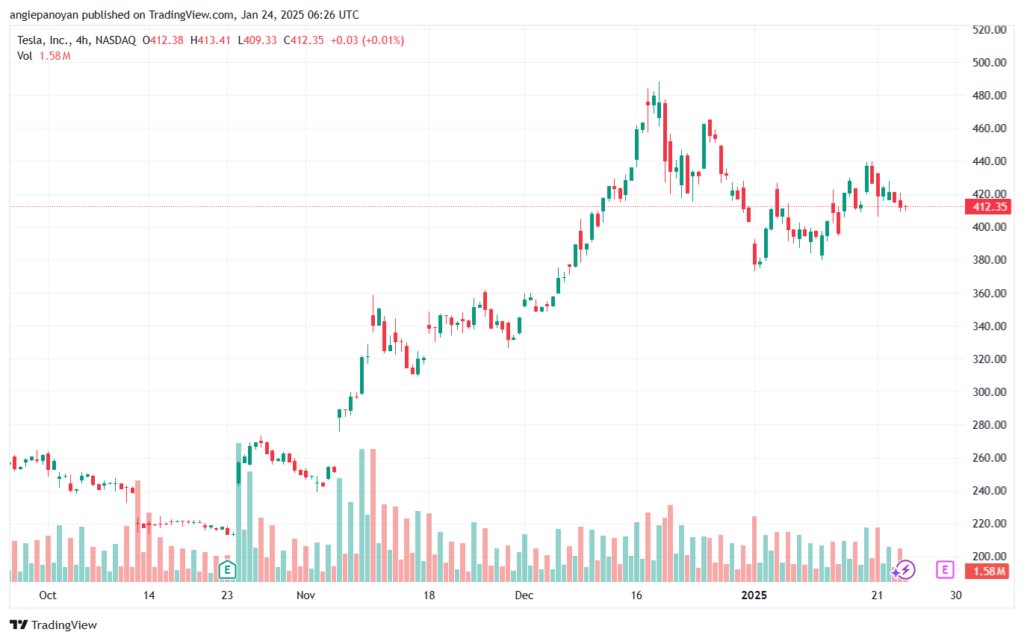 تحليل سهم تسلا الفني TSLA-24-1-2025