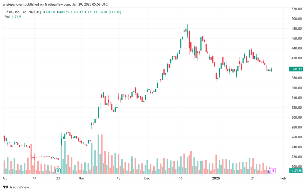 تحليل سهم تسلا الفني TSLA-29-1-2025