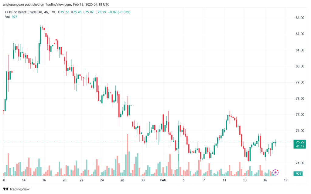 تحليل خام 18-2-2025 BRENT OIL