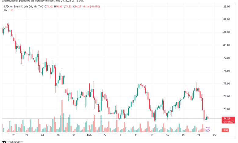 تحليل خام 24-2-2025 BRENT OIL