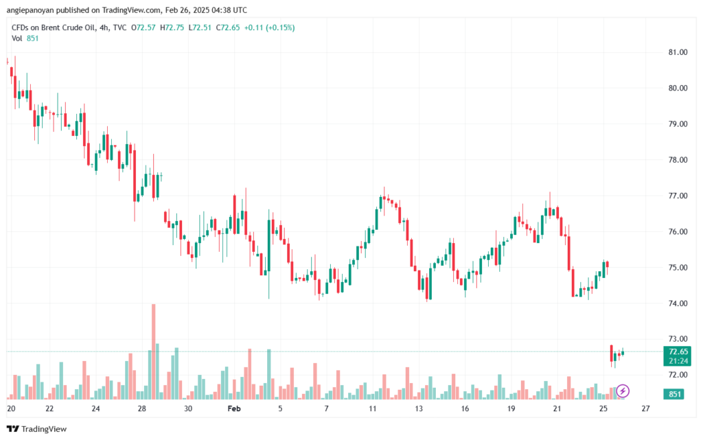 تحليل خام 26-2-2025 BRENT OIL