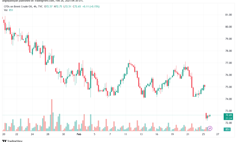تحليل خام 26-2-2025 BRENT OIL