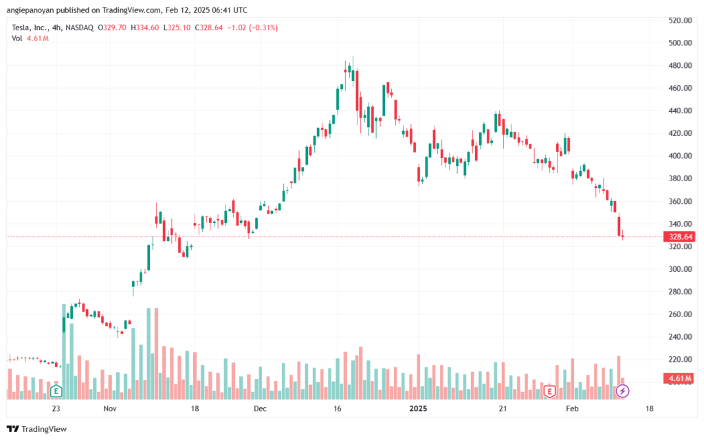تحليل سهم تسلا الفني TSLA-12-2-2025