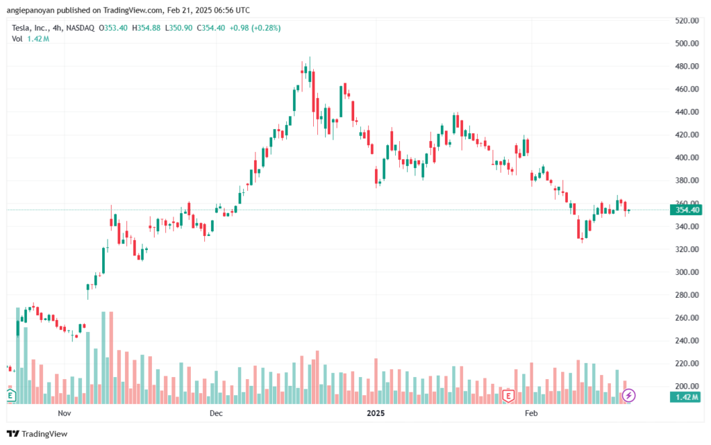 تحليل سهم تسلا الفني TSLA-21-2-2025
