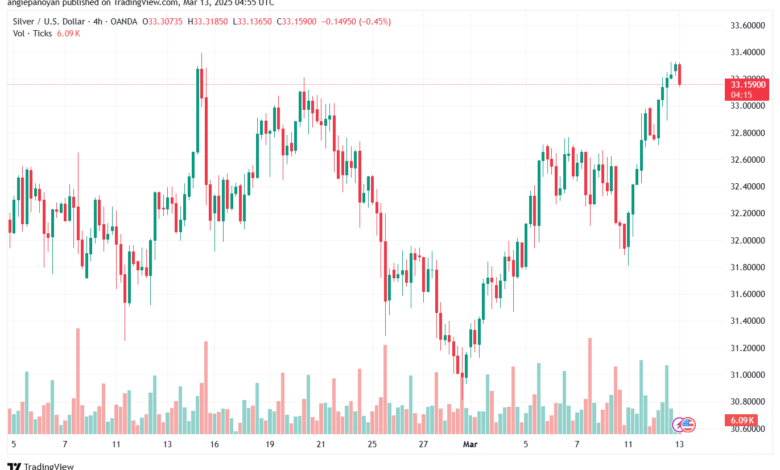 تحليل الفضة 13-3-2025 SILVER XAGUSD