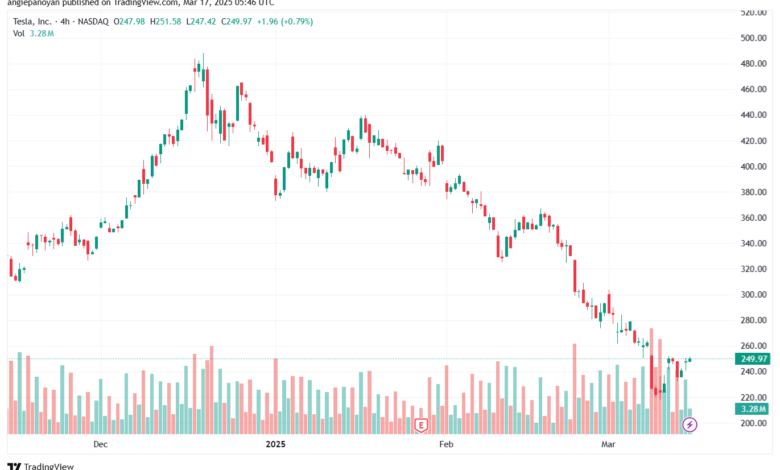 تحليل سهم تسلا الفني TSLA-17-3-2025