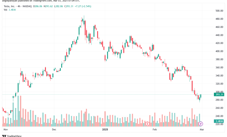تحليل سهم تسلا الفني TSLA-3-3-2025