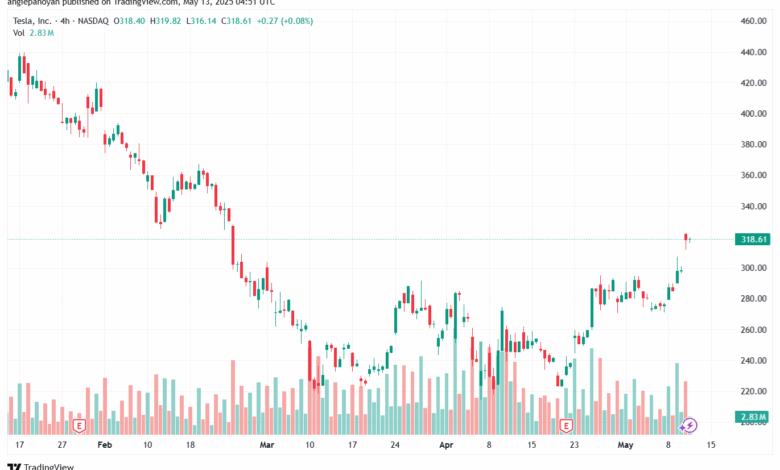 تحليل سهم تسلا الفني TSLA-13-5-2025
