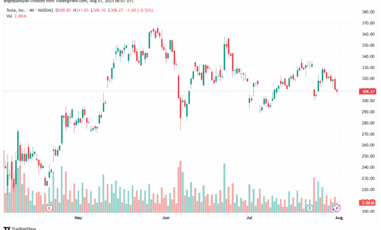 تحليل سهم تسلا الفني TSLA 01-8-2025