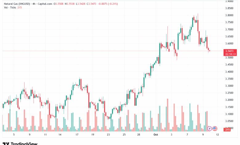 تحليل الغاز الطبيعي NATURAL GAS 10-10-2025