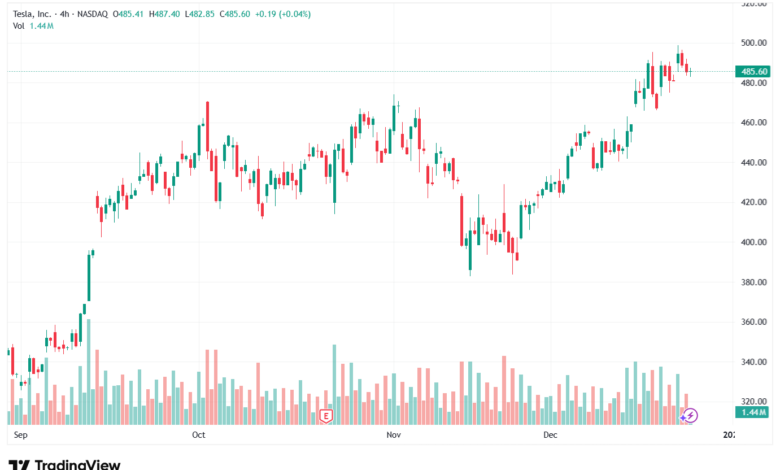 تحليل سهم تسلا الفني TSLA -24-12-2025
