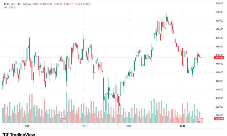 تحليل سهم تسلا الفني TSLA -14-1-2026