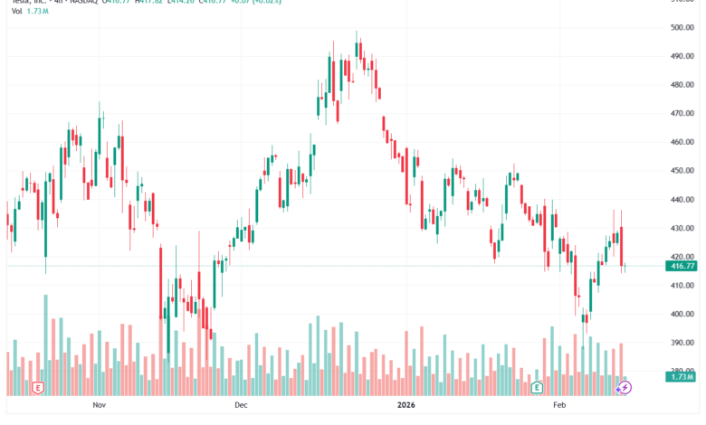 تحليل سهم تسلا الفني TSLA -13-02-2026