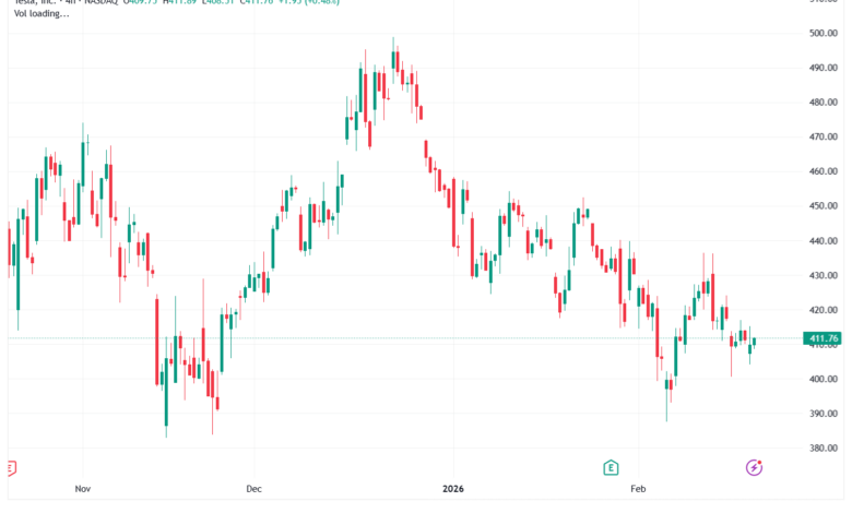 تحليل سهم تسلا الفني TSLA -20-02-2026