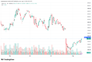 تحليل سهم تسلا الفني TSLA-14-08-2026