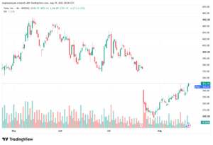 تحليل سهم تسلا الفني TSLA-20-08-2026