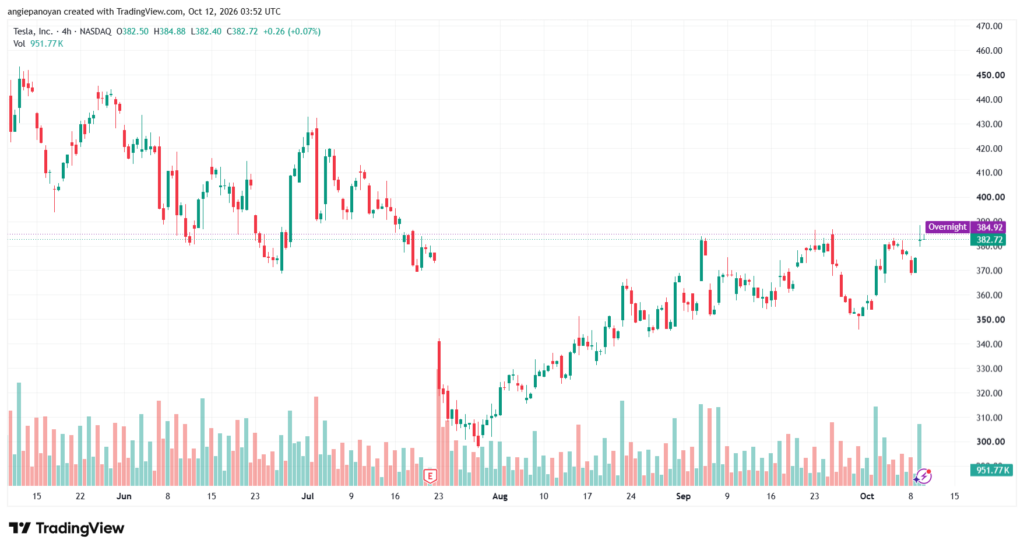 تحليل سهم تسلا الفني TSLA-12-10-2026