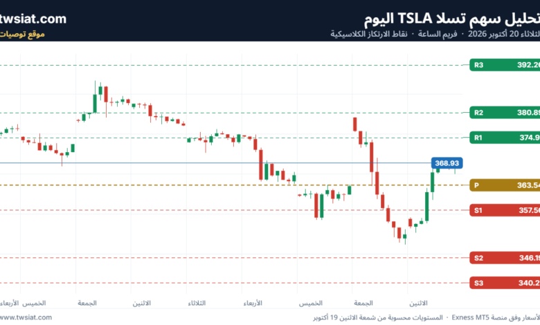 تحليل سهم تسلا الفني TSLA-20-10-2026