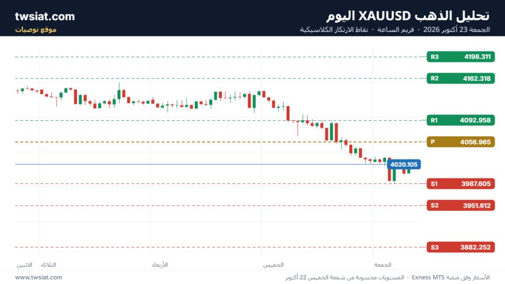 تحليل الذهب XAUUSD اليوم الجمعة 23 أكتوبر 2026